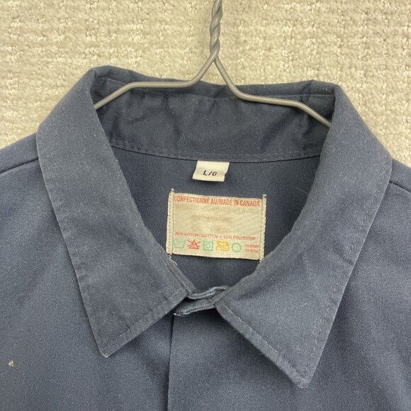Vintage Air Transat Canada Employee Button Up Shirt Uniform Men Sz L Navy Blue * - Picture 8 of 16
